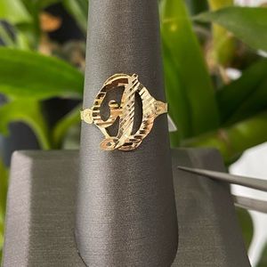 10K Yellow Gold Initial “D” Ring
